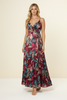 Wrap-style floral maxi dress with open back