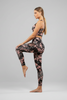 Racer-back tie dye sports bra and high-waist leggings set, styled
