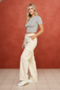 Wide leg cargo pants in cream