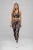 Two-toned tie dye activewear set with sports bra and leggings, front view