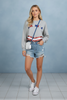 Long sleeve sequins American patriotic crop top