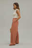 Wide leg pants pin tuck high waist