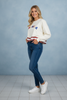 The Americana Crew Long Sleeve Sequin Crop Pullover Sweater