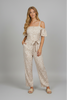 Off-shoulder floral jumpsuit by Mandalay and Company