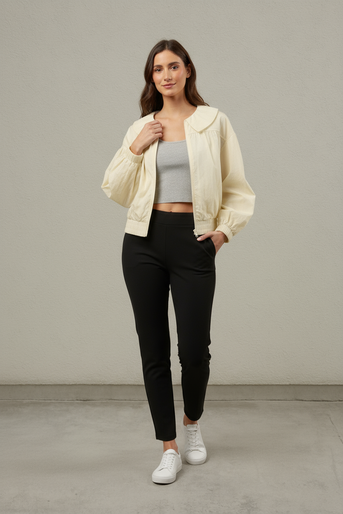 Solid lightweight windbreaker jacket