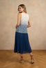 Blue and white plisse butterfly tank top back view