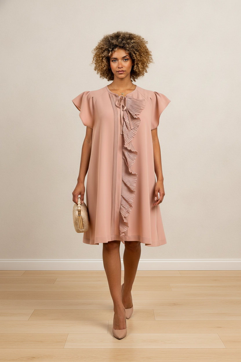 Dewdrop Ruffle Trim Bodice Mini Dress