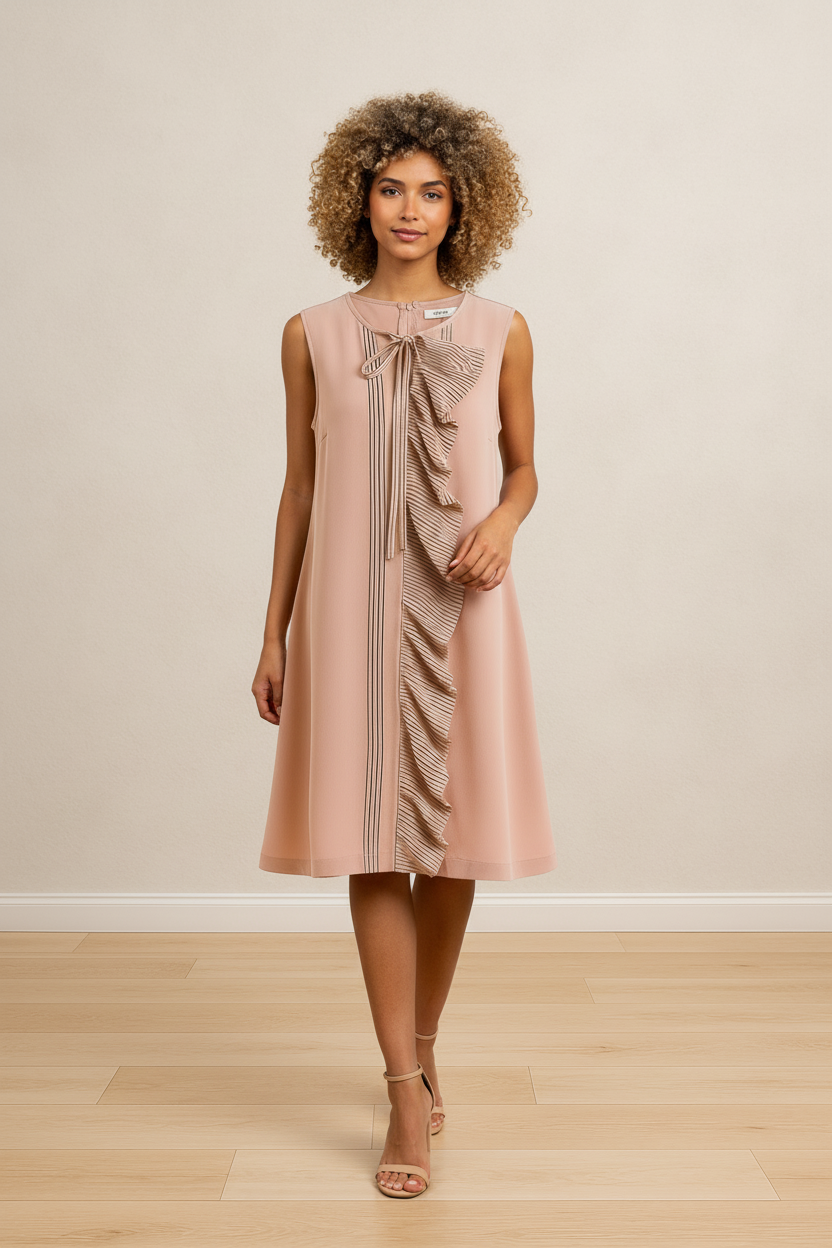 Dewdrop Ruffle Trim Bodice Mini Dress