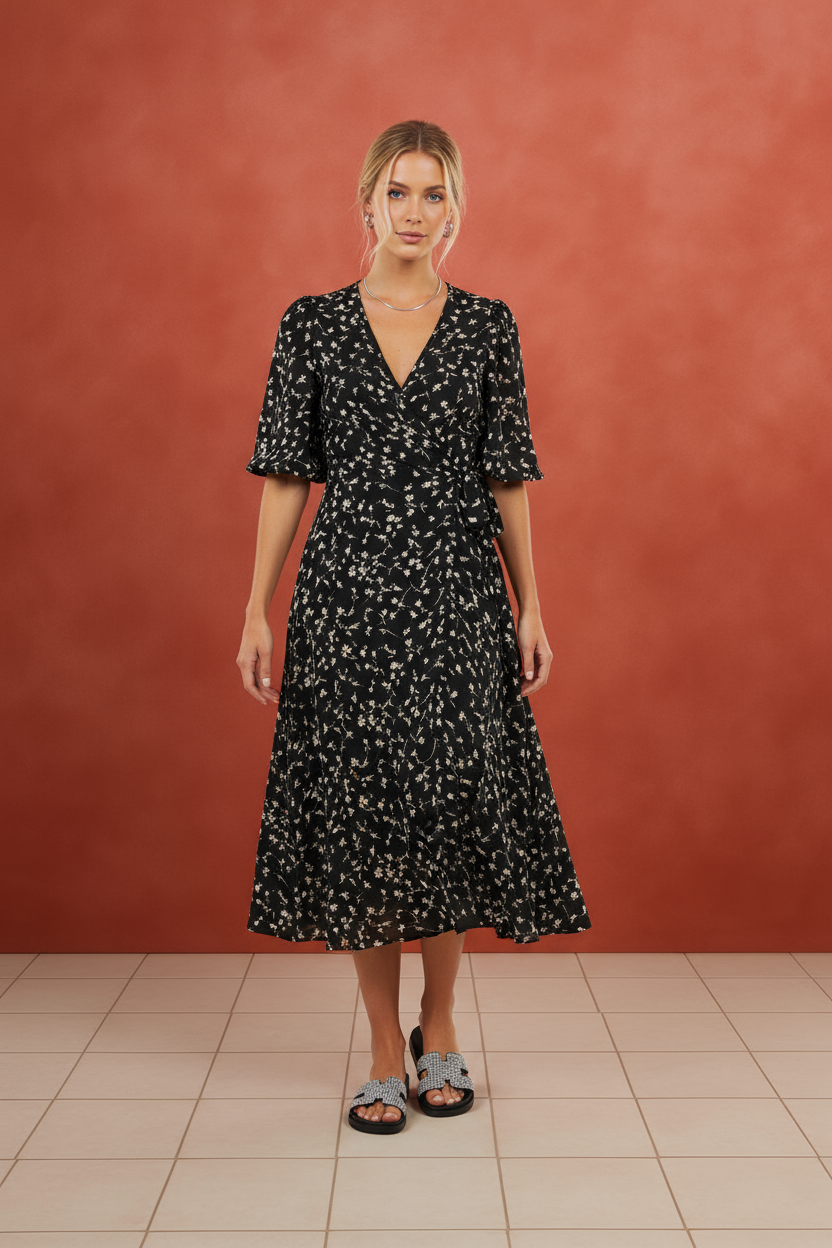 STARDUST BLACK EMBELLISHED SLIP ON SLIDES