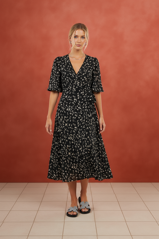 STARDUST BLACK EMBELLISHED SLIP ON SLIDES