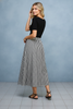 Audrey gingham midi skirt in black and white