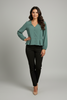 Woven polyester peplum blouse