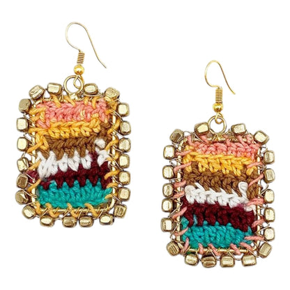 Sachi Woven Rectangle Warp & Weft Earrings