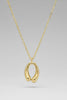 Gold crescent drop pendant necklace
