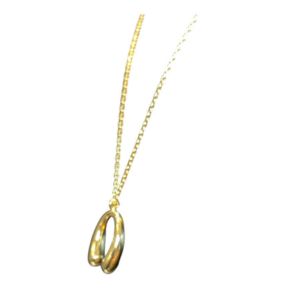 Gold Dipped Crescent Tear Pendant Necklace