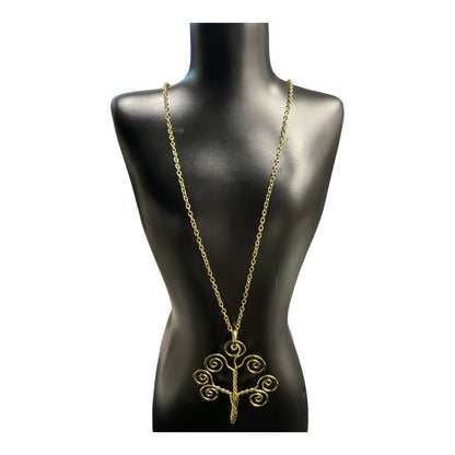 Brass Gold Tree of Life Necklace