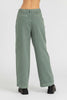 Mid-rise wide leg pleated pants
