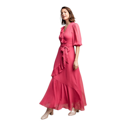 Waist Tie Faux Wrap MaxI Dress