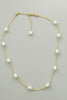 Freshwater pearl station beaded chain necklace close up