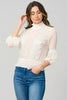 Turtle neck top with lace 3/4 sleeves