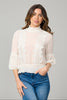 3/4 sleeve lace turtle neck top