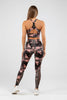 Two-toned tie dye bra and legging set, back view