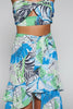 Tropical leaf print crop top and skirt set