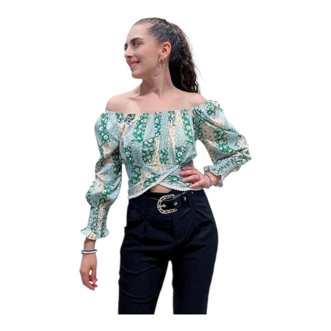 Off Shoulder Floral Blouse