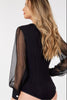 V-neck sheer bodysuit with confidence-enhancing silhouette