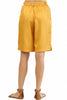 Sea green solid bermuda shorts, full-length view