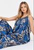 Sleeveless floral jumpsuit, full-length lifestyle view