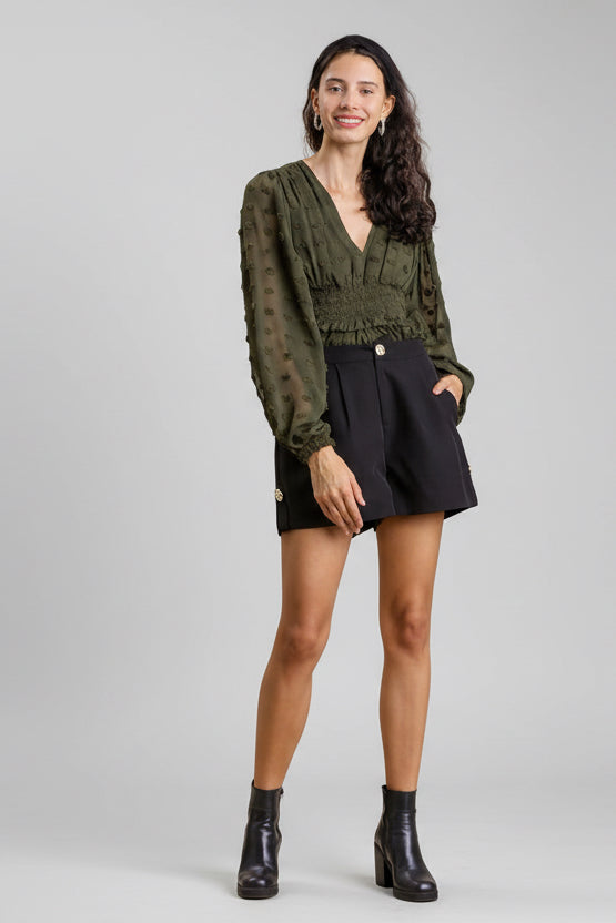 THE VOGUE PLEAT TAILORED WIDE LEG POCKET SHORTS