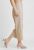 Linen blend lace detail pants side view