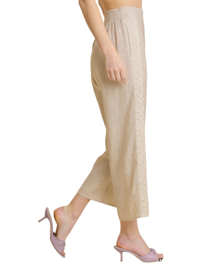 Loom & Lace Linen Elastic Waist Detail Pants