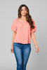 Peachy Muse puff sleeve blouse front view