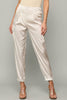 High-waist satin cargo joggers