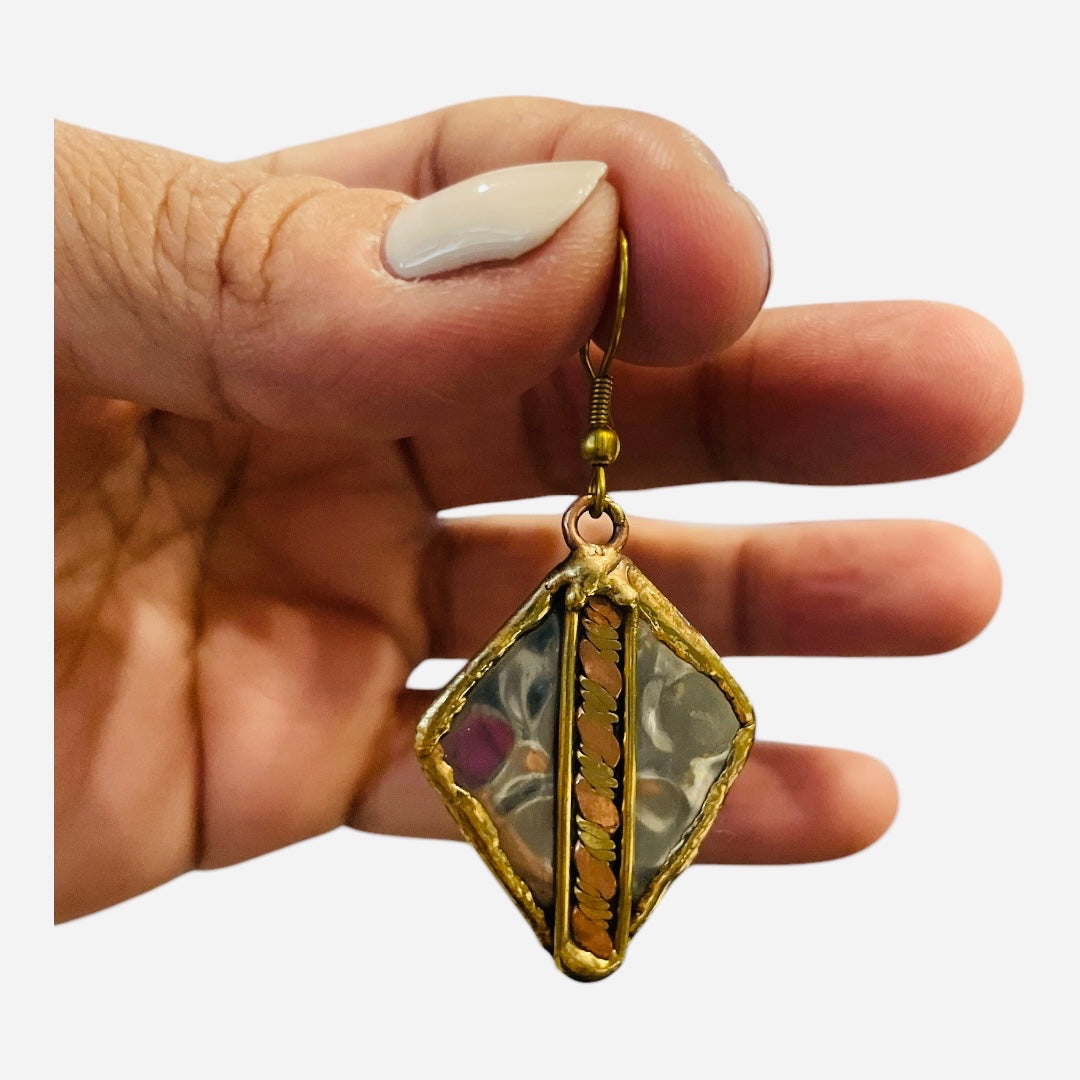Mixed Metal Arrow Head Earrings