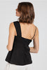 Twist detail top with asymmetrical neckline