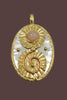 Spiral Core mixed metal medallion pendant styled