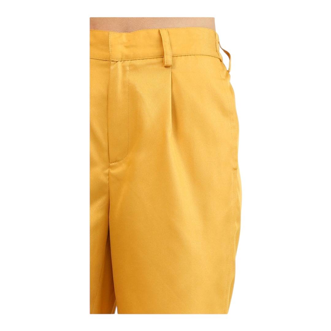 Sea Green Solid and Back Elastic Waist Bermuda Shorts