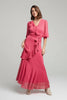 Ruffle detail wrap maxi dress