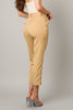 High rise button closure crop pants