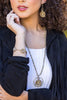 Beaded coffee and cream color necklace