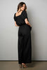 Puff sleeve wide-leg jumpsuit with pockets, side view