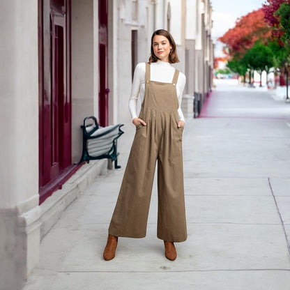 Pintuck Detail Overall with Side Pockets