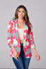 Pink multi-color 3/4 sleeve blazer