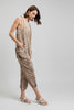 Relaxed tribal print jumpsuit with shoulder ties