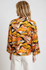 Abstract print blouse with tie front