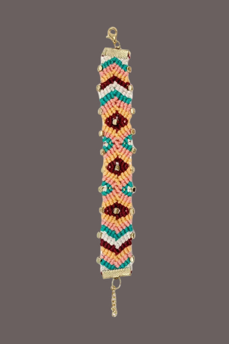 Handmade Woven & Beaded Bracelet