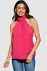 Ruffle halter tunic top in yellow